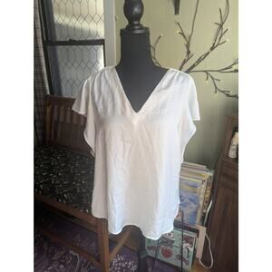 Business Casual H&M White Chiffon Top Sz 6